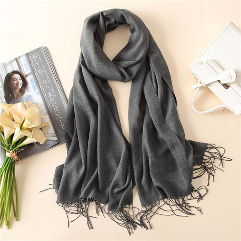 2022 solid color soft women scarf cashmere-like scarves lady