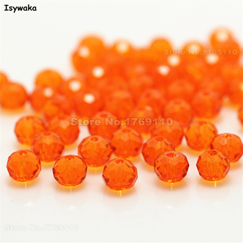 Isywaka Orange Colors 4*6mm 50pcs Rondelle  Austria faceted Crystal Glass Beads Loose Spacer Round Beads for Jewelry Making ► Photo 1/1