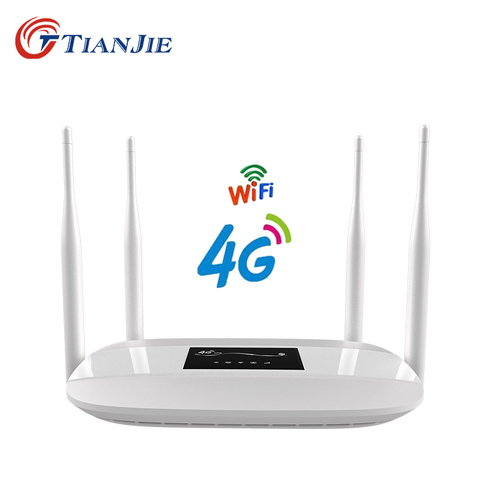 TIANJIE Unlocked 300Mbps 4 external antennas home Wifi Router 3G 4G GSM LTE router hotspot 4G modem 4g router with sim card slot ► Photo 1/6