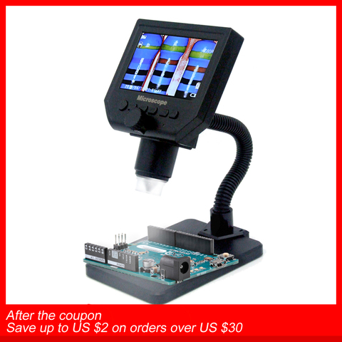 G600 600X HD 3.6MP 8 LEDs Portable LCD Digital Microscope 4.3