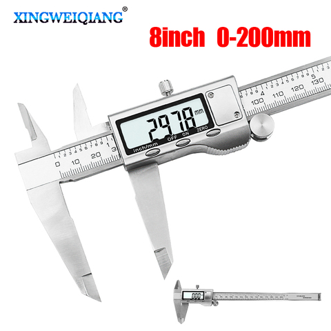 8inch Large LCD Screen Smooth-gliding Durable Stainless Steel Digital Caliper 0-200mm Electronic Digital caliper ► Photo 1/6