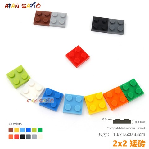 30pcs/lot DIY Blocks Building Bricks Thin 2X2 Educational Assemblage Construction Toys for Children Size Compatible With lego ► Photo 1/6