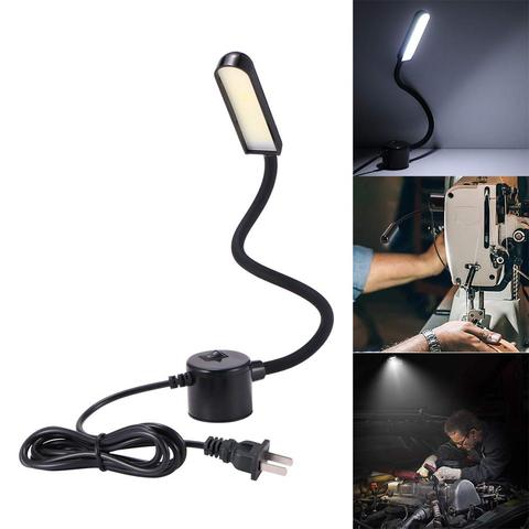 3W/6W/8W COB Daylight Sewing Machine LED Work Light 110-265V Magnetic Mounting Base Gooseneck Lamp for All Sewing Machine Light ► Photo 1/6