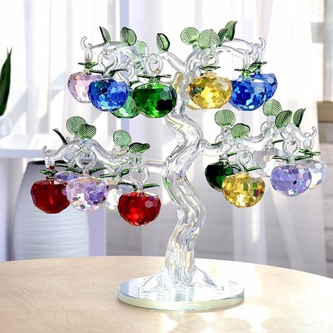 Crystal Apple Tree Ornament Fengshui Glass Crafts Home Decor Figurines Christmas New Year Gifts Souvenirs Decor Ornaments ► Photo 1/6