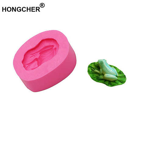 New lotus leaf small frog fondant silicone mold chocolate mold, cake dessert decoration mold, kitchen baking gadget, candle mold ► Photo 1/6