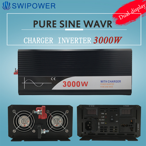 ups inverter 3000W pure sine wave inverter with charger 12V 24V 48v DC to AC 220V 230V 240v solar power inverter ► Photo 1/6
