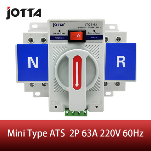 2P 63A 230V MCB type white color  Dual Power Automatic transfer switch ATS Rated voltage 220V /380V Rated frequency 50/60Hz ► Photo 1/6