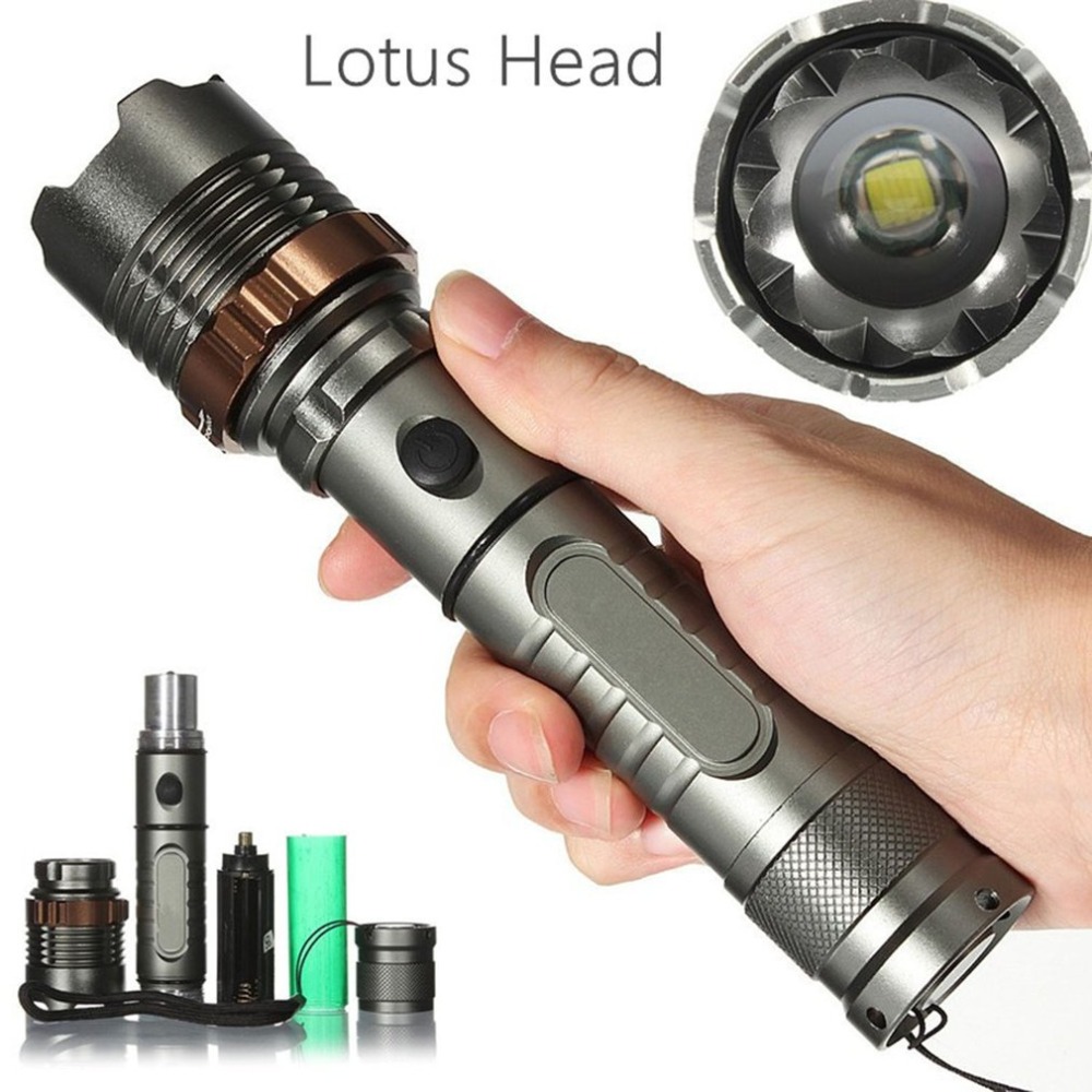 20000Lumens Police LED Tactical Flashlight 18650 Aluminum Torch Zoomable Lamp 