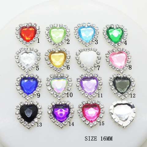 ZMASEY Acrylic Buttons 10pcs/set 16mm Heart Button Wedding Invitation Decor Beauty Avatar Shiny Wholesale Prices ► Photo 1/5