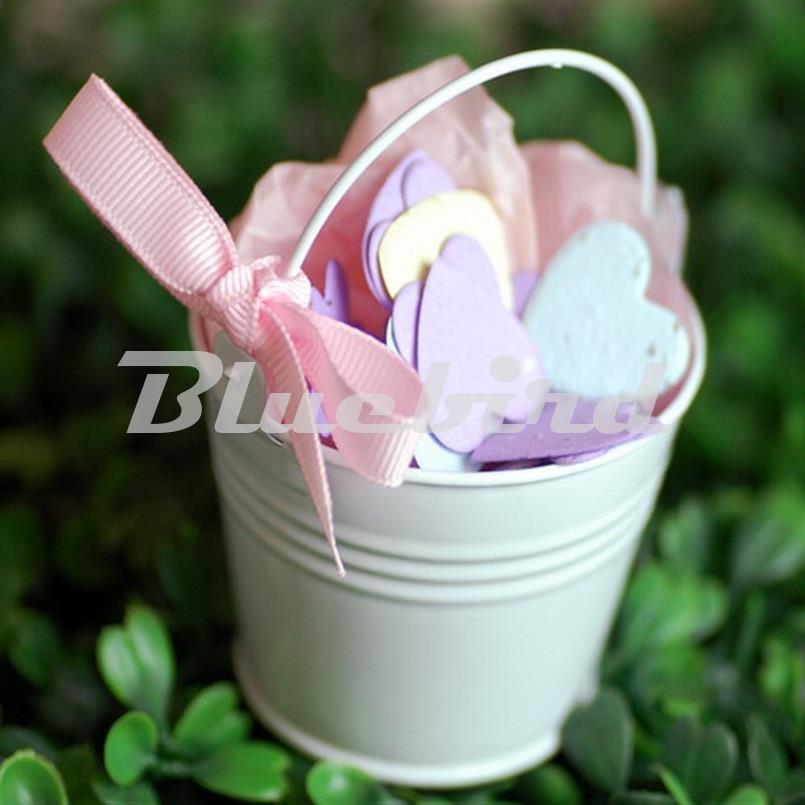 10 pcs Tin Pails Mini Bucket Groom Bridal Wedding Party Favor Gift Candy Box
