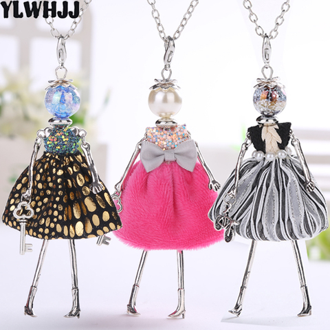 YLWHJJ brand doll cute women necklace & pendant long chain new handmade sweater girls necklace hot fashion Statement jewelry ► Photo 1/6
