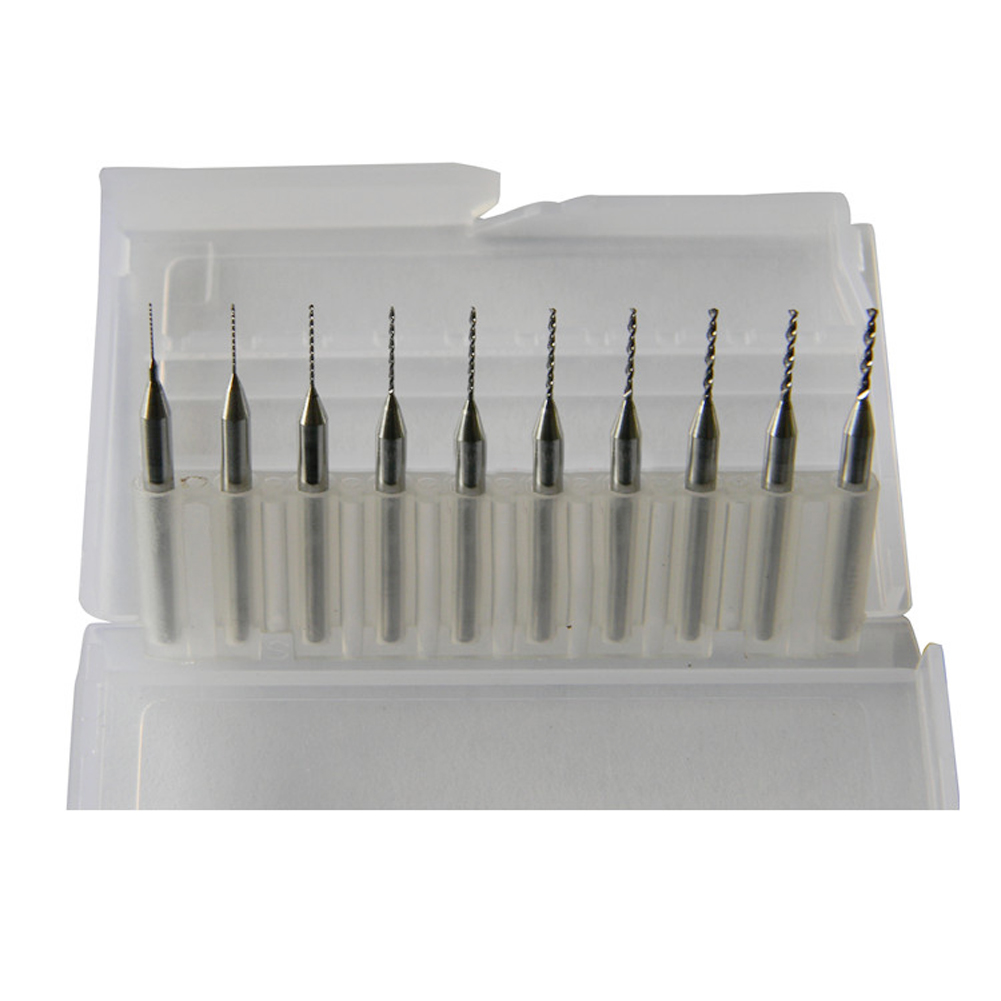 10 x 0.1mm to 1mm Carbide PCB Circuit Jewelry CNC Engraving Micro Drill Bits Set