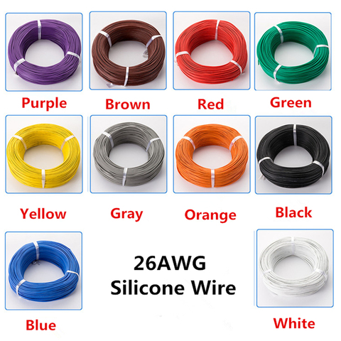 1 Meter 26 AWG Flexible Silicone Wire RC Cable 26AWG 30/0.08TS OD 1.5mm Tinned Copper Wire ► Photo 1/3