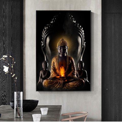 God Buddha Wall Art Canvas Prints Modern Paintings On The Pictures Buddhism Posters Decor Alitools - Buddha Wall Art Canvas