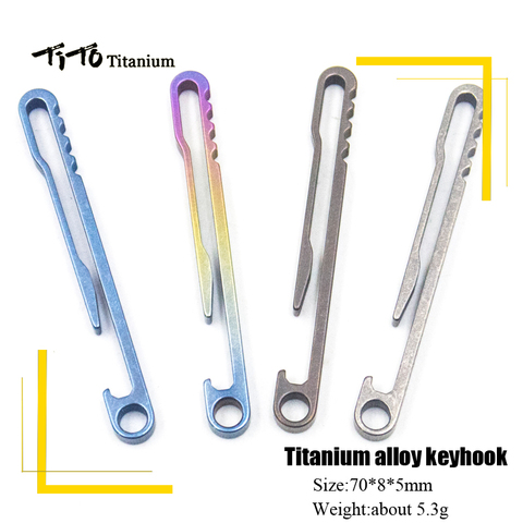TiTo titanium alloy key chain clip multipurpose buckle keyring hike belt bottle opener key keychain multifunction camp outdoor ► Photo 1/6