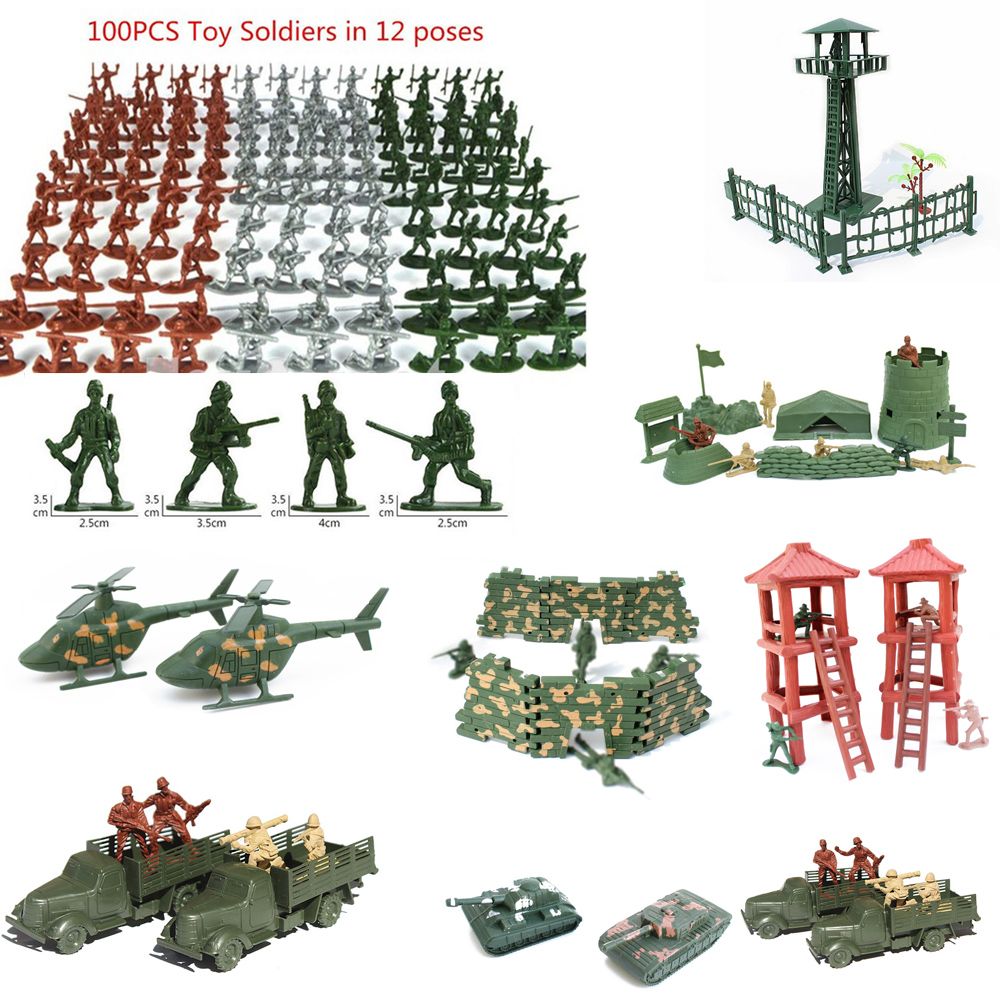 63/Set Army Various Pose Soldiers Toys Action Figure Model Accessories Set 