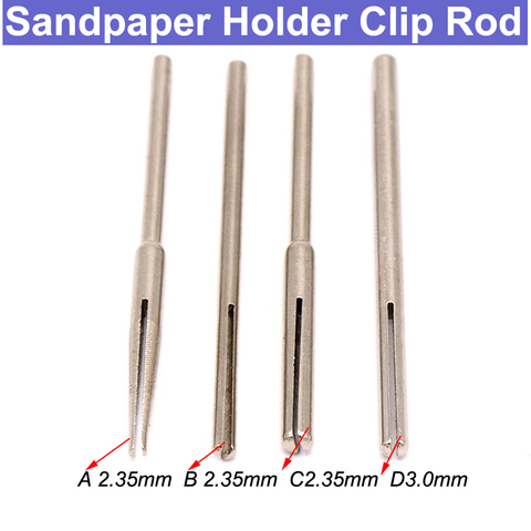 10pcs 2.35/3mm Shank Steel Cylinder Conical Sandpaper Holder Clip Rod Carved Jade Sandpaper Root Folder Polish Clamp ► Photo 1/6