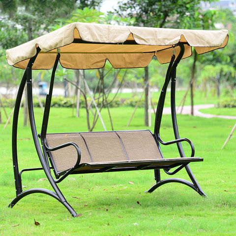 Hawaii Durable iron 3 person canopy garden swing Chair hammock swing outdoor furniture seat bench ► Photo 1/1