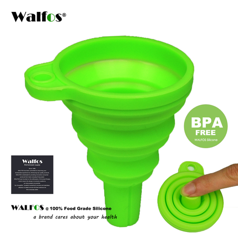 WALFOS food grade 1 piece Mini Silicone Gel Foldable Collapsible Style Funnel Hopper Kitchen garden cooking accessories tools ► Photo 1/5