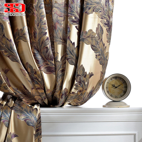 Luxury Curtains For Living Room Peacock Feather Blinds Jacquard Drapes For Bedroom Chinese Window Shading High Shading Panels ► Photo 1/6