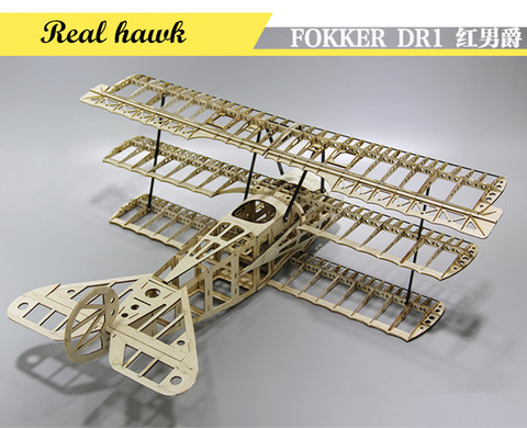 RC Plane Laser Cut Balsa Wood Airplane  Kit FOKKER DR1 Frame without Cover Wingspan 1000mm Free Shipping Model Building Kit ► Photo 1/6