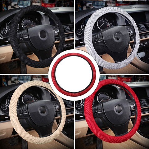 Braid On Steering Wheel Car Steering Wheel Cover With Needles and Mesh fabric Diameter 36-38cm Auto Car Accessories #266320  ► Photo 1/6