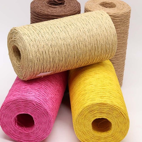 500g/lot Raffia Straw Yarn Handmade Knitting Summer Hat Bags Crocheting Yarn For Handcrafts Material ► Photo 1/6