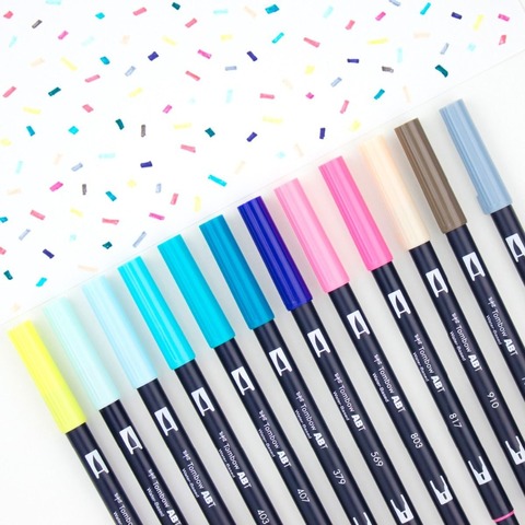 1pc TOMBOW AB-T Japan 96 Colors Art Brush Pen Double Heads Marker Profession Water Marker Pen Painting Kawaii Stationery ► Photo 1/6