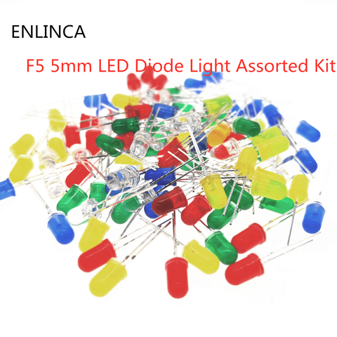 100pcs F5 5mm LED diode Light Assorted Kit LEDs Set Round White Yellow Red Green Blue electronic diy kit Purple Pink Warm white ► Photo 1/6