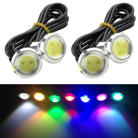 10PCS Daytime Running Light 18mm 23mm 12V White LED Eagle Eye Light Car Fog DRL Reverse Backup Parking Signal black/silver shell ► Photo 1/1