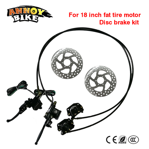 ebike hydraulic brakes for 18 inch fat tire motor Hydraulic Brake disc Set Front Rear disc oil brake With Lever and Clip ► Photo 1/1