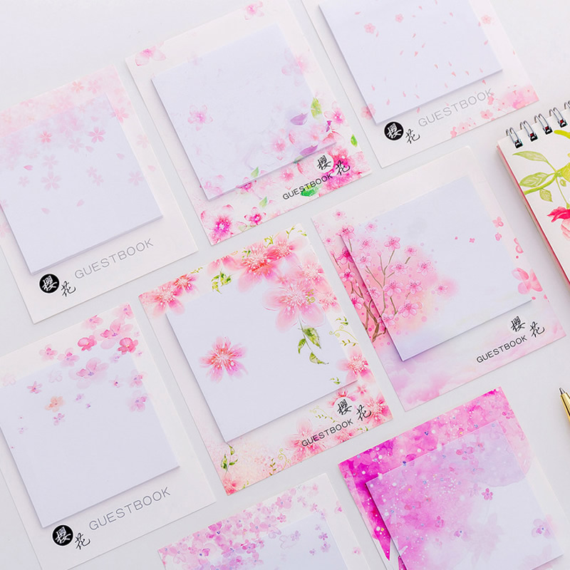 30 Page Flower Stones Memo Pad Sticky Notes Planner Stickers Stationary Supplies 