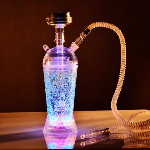 Acrylic Shisha Hookah set With LED Light Sheesha Metal Bowl Charcoal Holder Narguile Chicha Hookah Small Portable Shisha Set ► Photo 1/1