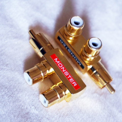 Gold Plated AV Audio Splitter Plug RCA Adapter 1 Male to 2 Female F connector ► Photo 1/6