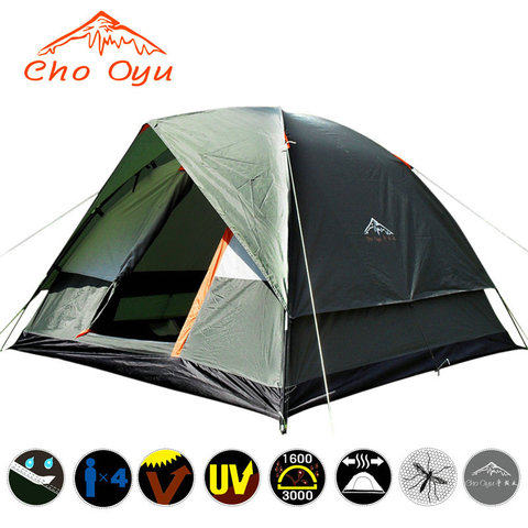 Three Person 200*200*130cm Double Layer Weather Resistant Outdoor Camping Tent for Fishing, Hunting Adventure and Family Party ► Photo 1/6