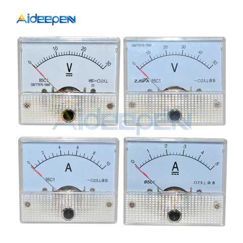 DC Analog Voltmeter Current Meter Panel 5A 10A 30V 50V 85C1 Pointer Gauge Panel Amp Volt Voltage Current Digital Display ► Photo 1/6