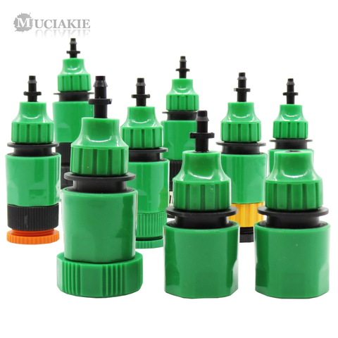 MUCIAKIE 9 Types of Garden Water Coupling Adaptor Quick Connector for Faucet Irrigation 1/2'' 3/4'' 1' Thread to 8/11 4/7mm Hose ► Photo 1/6