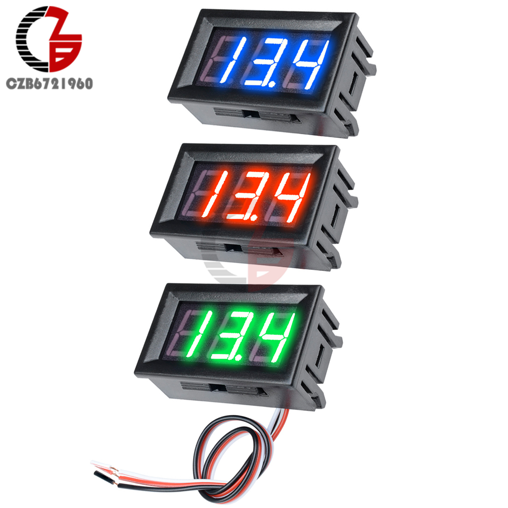 0.56” DC 0-100V 3 Wire LED Digital Display Panel Volt Meter Voltage Voltmeter* 
