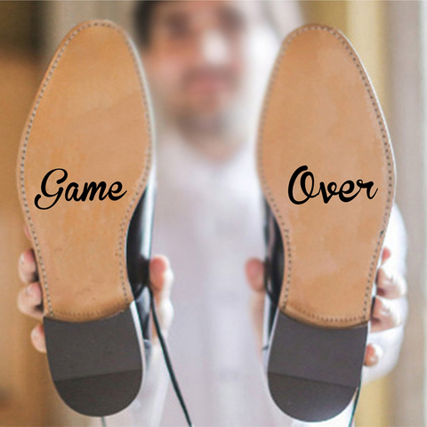 Game Over Groom Bride Love Vinyl Art Decal Sticker Marriage Hubby Creative Gift Funny Wedding Accessories Shoes Decor ► Photo 1/6