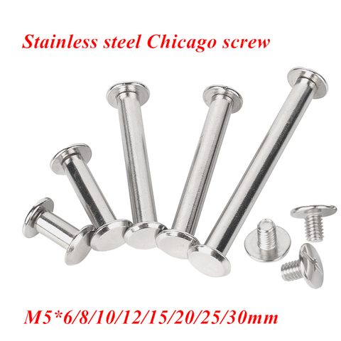 10pcs M5*4-30mm stainless steel Sex bolt snap rivet chicago screw book blnding post screws ► Photo 1/5