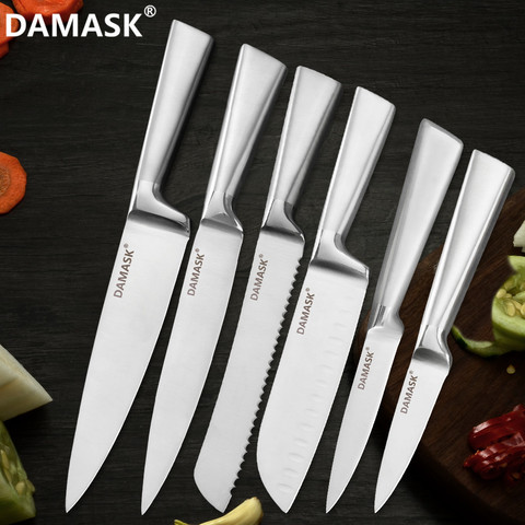 DAMASK Chef Knives Set 3Cr13mov Stainless Steel Kitchen Knife Top Quality Bread Utility Paring Japanese Knife Kitchen Tools Sale ► Photo 1/6