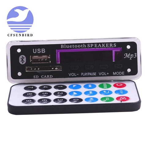 CFsunbird Bluetooth MP3 Decoding Board Module w/ SD Card Slot / USB / FM / Remote Decoding Board Module M011 ► Photo 1/4