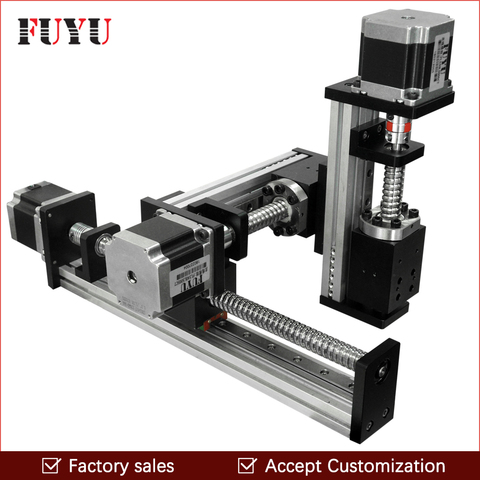 Free shipping CNC screw drive XYZ linear stage table slide motion system for laser cut 300*300*300mm stroke ► Photo 1/6