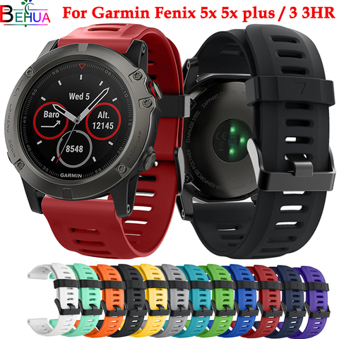 26mm wristband For Garmin Fenix 5X/5Xplus/Fenix 3/Fenix 3 HR Silicone Sport watchband strap Replacement fashion smart Accessorie ► Photo 1/6