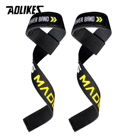 AOLIKES 1 Pair Weightlifting Wristband Sport Professional Training Hand Bands Wrist Support Straps Wraps Guards For Gym Fitness ► Photo 1/6
