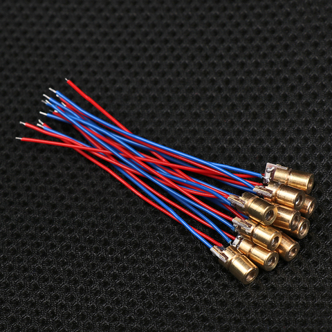 1/5/10pcs Laser Diode 650nm 6mm 3/5V 5 milliwatt Adjustable Laser Dot Module Red Copper Head Laser Woodworking Tools ► Photo 1/6