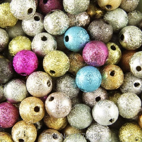 Factory Price Mixed Stardust Acrylic Round Ball Spacer Beads Charms Findings 4 6 8 10 12 MM Pick Size For Jewelry Making ► Photo 1/6