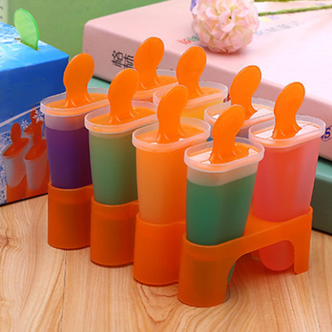 4 6 8 Cells Ice Cream Mold Lolly Mould Randomly Color Platsic Popsicle Maker Kitchen Tools Ice Cube Molds DIY Summer Accessories ► Photo 1/6