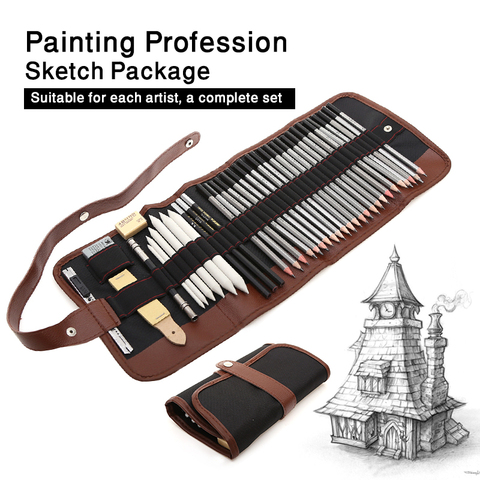 27/39pcs Sketch Pencil Set Professional Sketching Drawing Kit Wood Pencil Pencil Bags For Painter School Students Art Supplies ► Photo 1/6