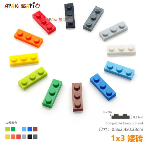 40pcs/lot DIY Blocks Building Bricks Thin 1X3 Educational Assemblage Construction Toys for Children Size Compatible With lego ► Photo 1/6